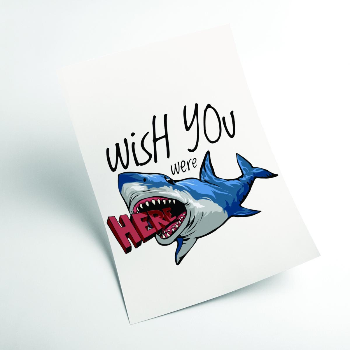 Blue Wish You Were Here Shark A2 420 X 594Mm Stanley Print House – image 2