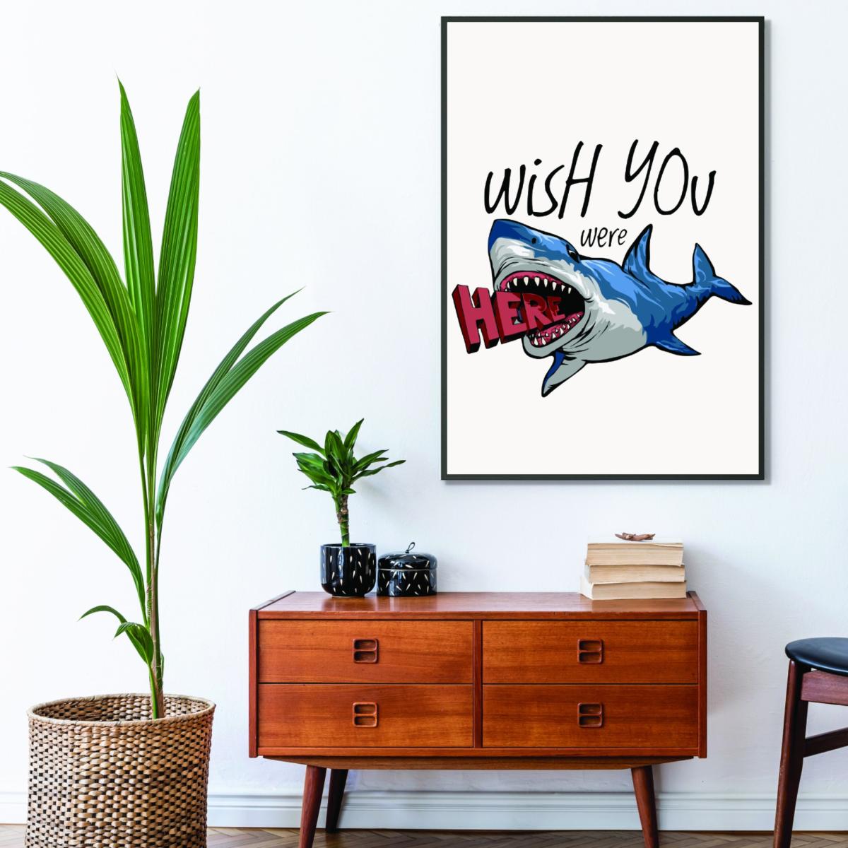 Blue Wish You Were Here Shark A2 420 X 594Mm Stanley Print House – image 3