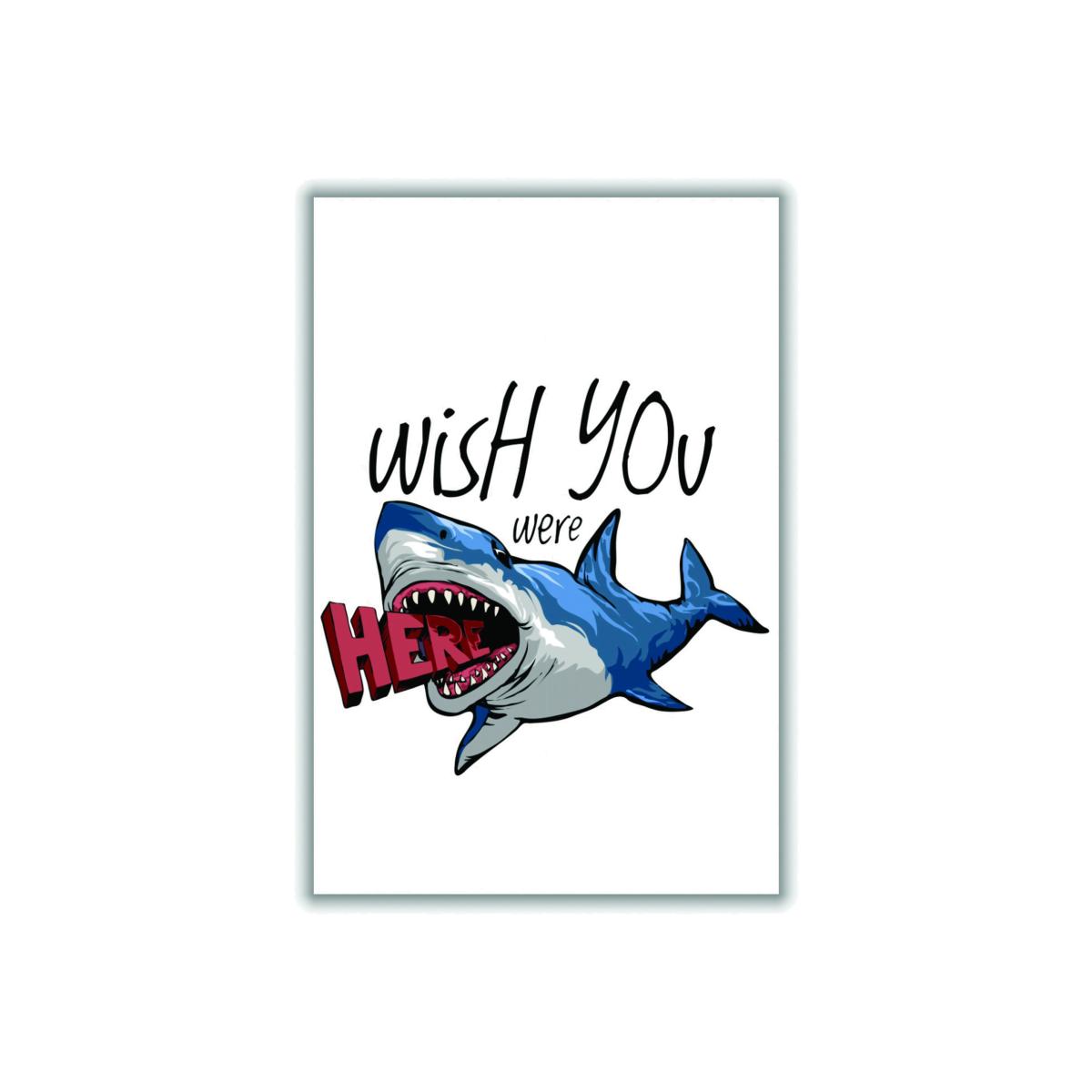 Blue Wish You Were Here Shark A2 420 X 594Mm Stanley Print House – image 1