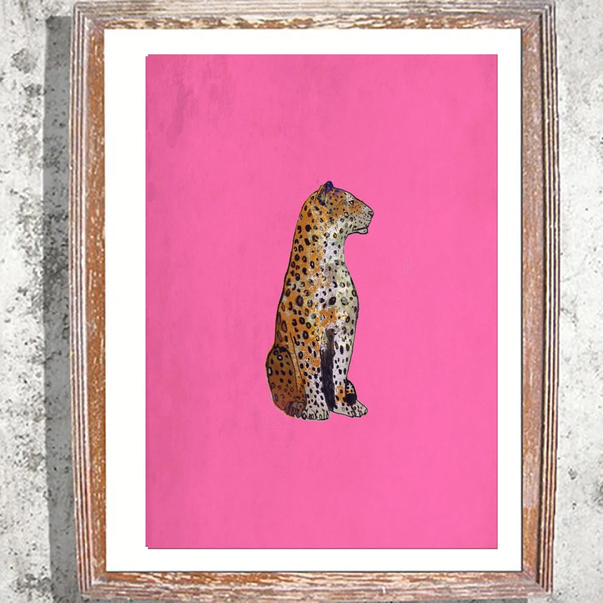 Pink / Purple The Leopard Statue Signed Print Jessica Russell Flint – image 2