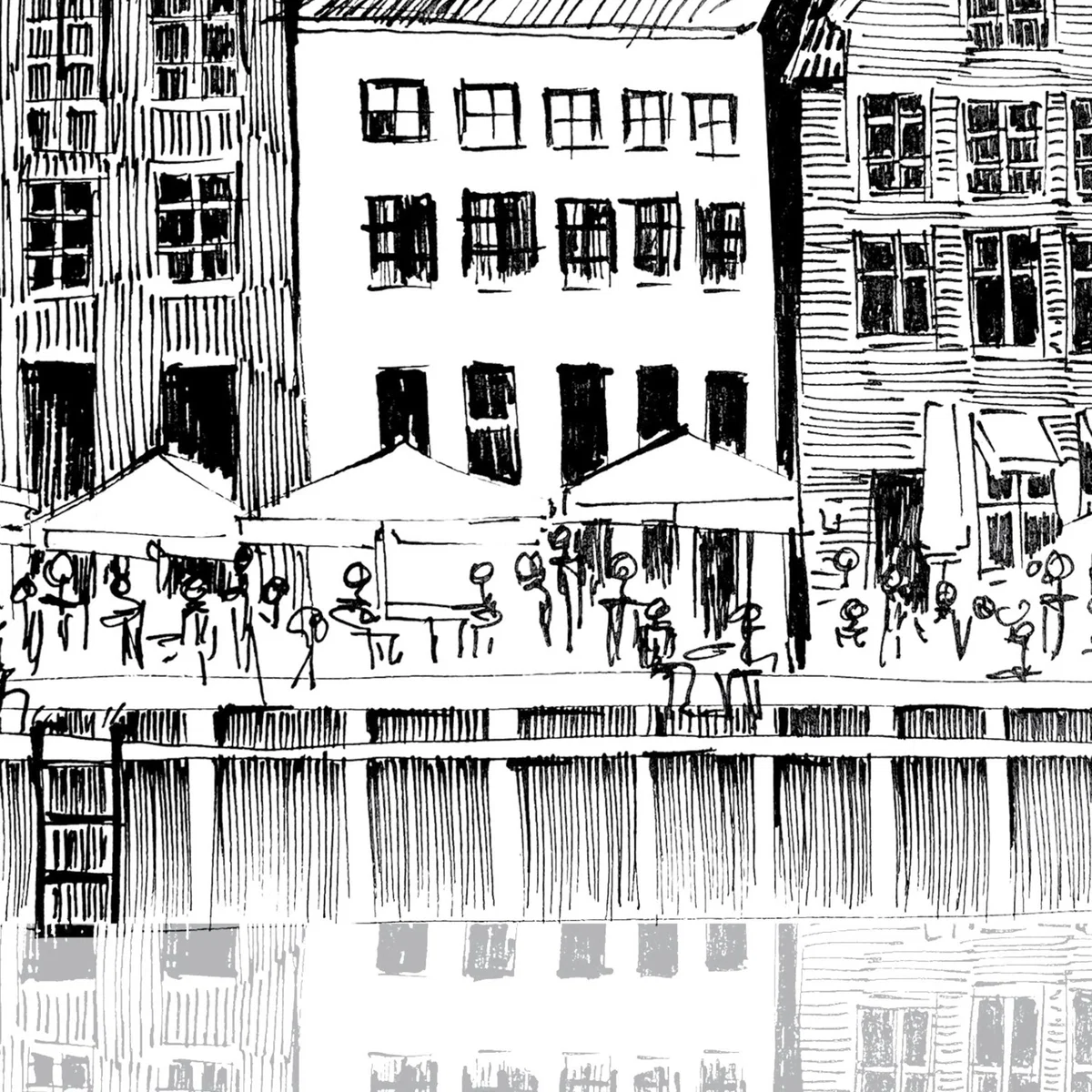 Black / White Copenhagen Art Print: A Beautiful Day On Nyhavn Canal A4 210 X 297Mm Awol – image 9