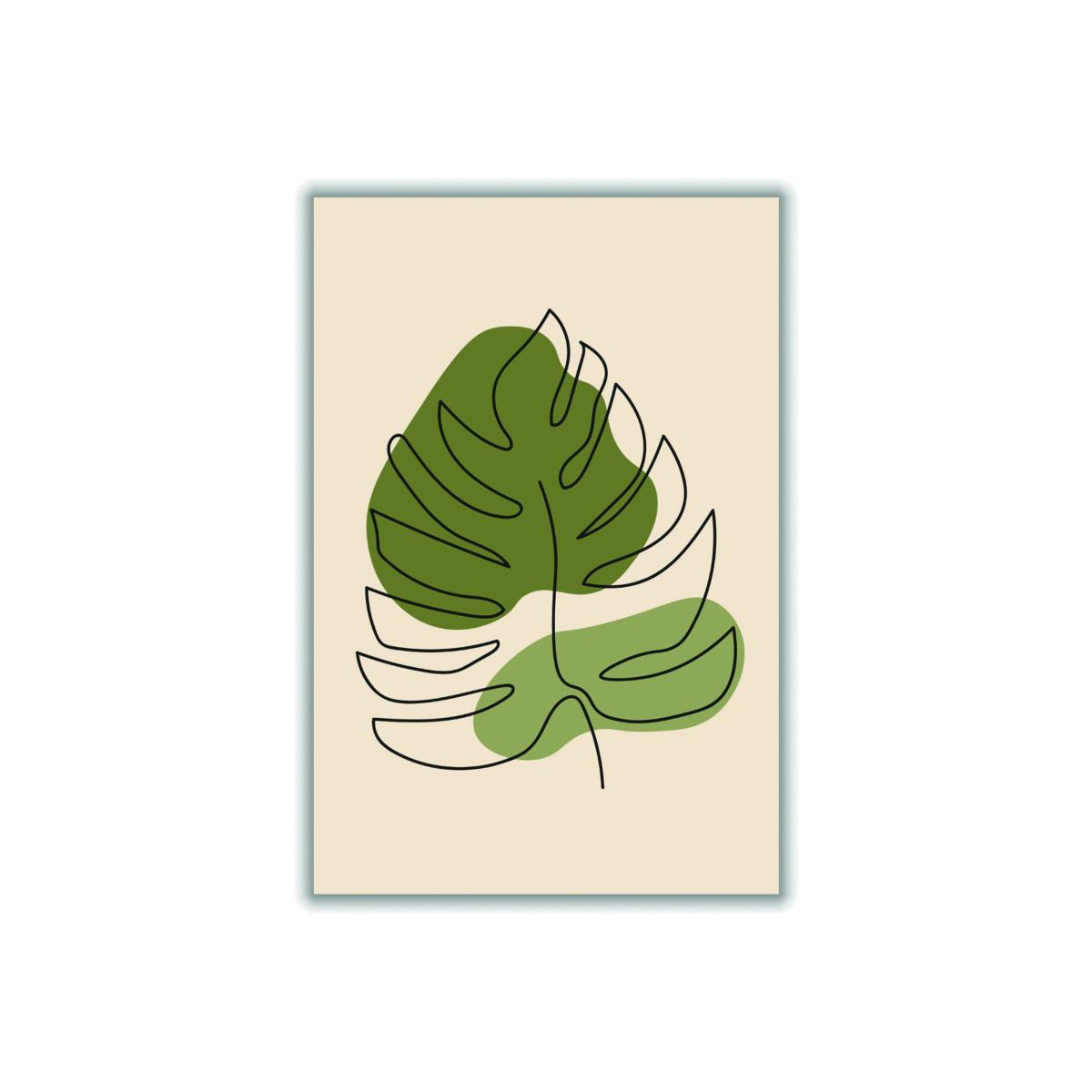 Green Abstract One Line Leaf Drawing Ii A4 210 X 297Mm Stanley Print House – image 1