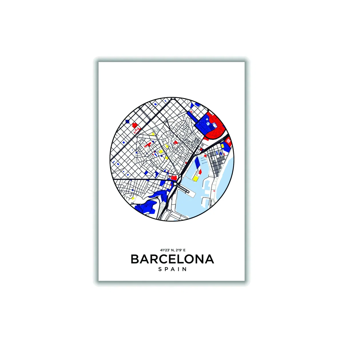 Map Of Barcelona Spain Large Stanley Print House – image 1