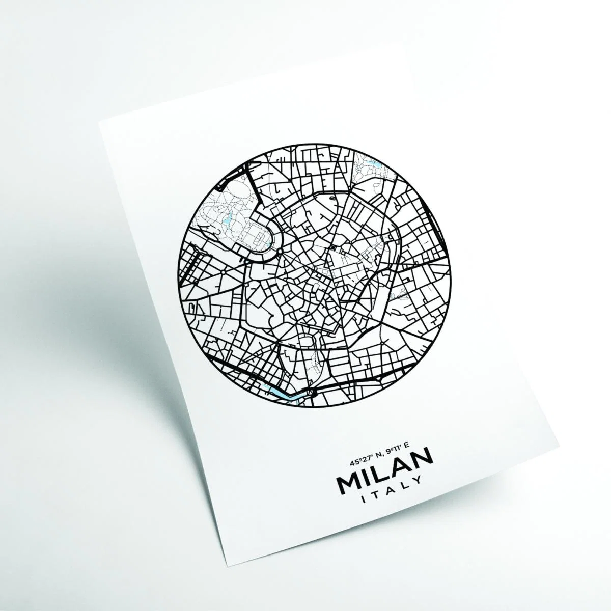 Black Map Of Milan Large Stanley Print House – image 2