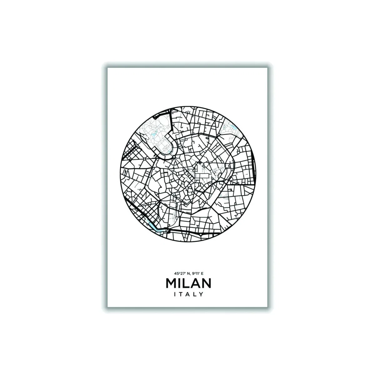 Black Map Of Milan Large Stanley Print House – image 1