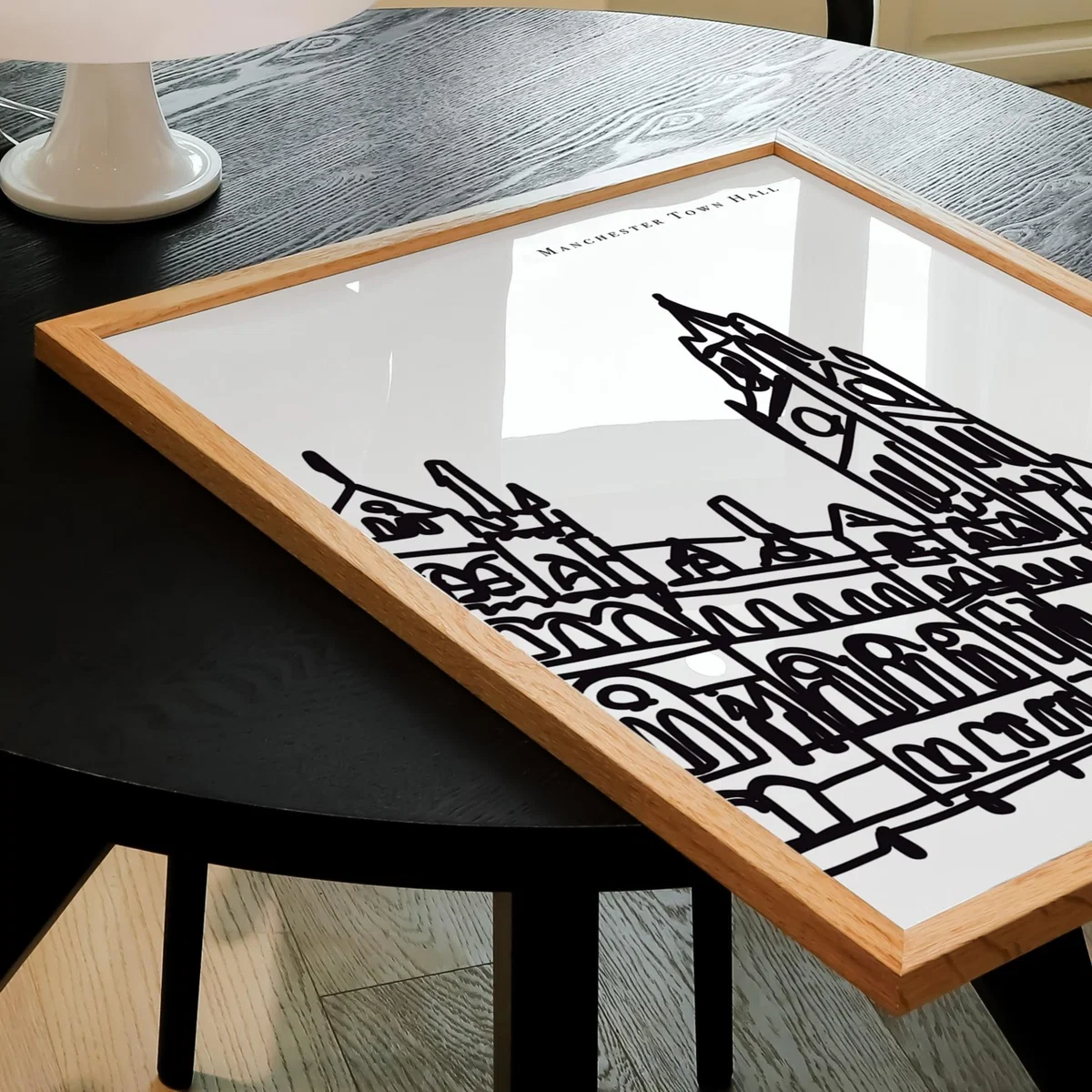 Black / White Manchester Town Hall Art Print - A2 | A2 | 420 X 594Mm | Natalie Cass Art – image 3