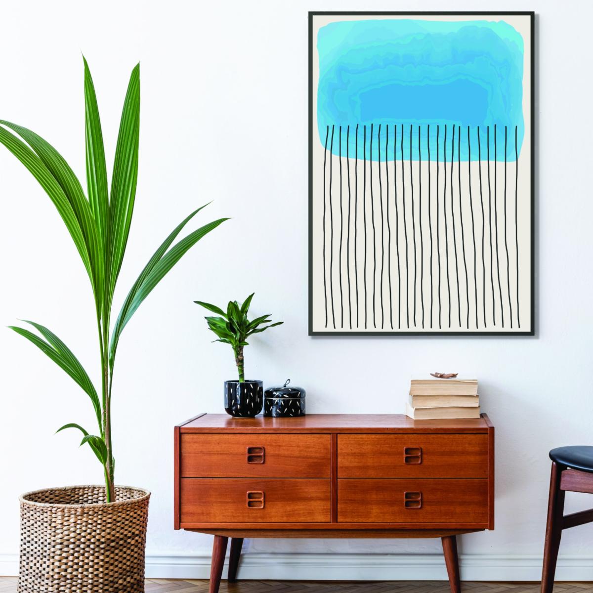 Blue Geometric Watercolor #5 A3 297 X 420Mm Stanley Print House – image 3