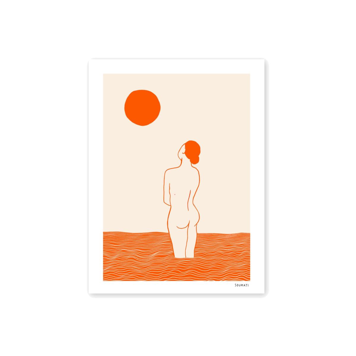 Yellow / Orange Sunkissed Art Print 45X60Cm Soumati Studio