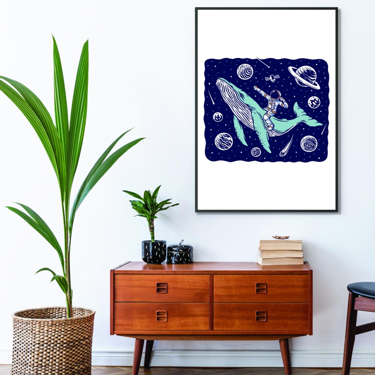 Blue Galactic Whale Rider A1 594 X 841Mm Stanley Print House – image 3