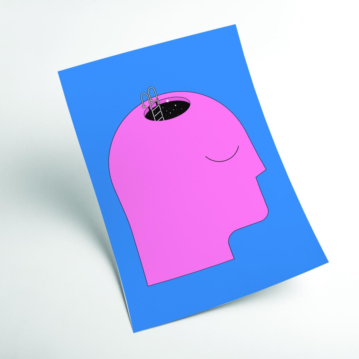 Pink / Purple Keep An Open Mind A3 297 X 420Mm Stanley Print House – image 2