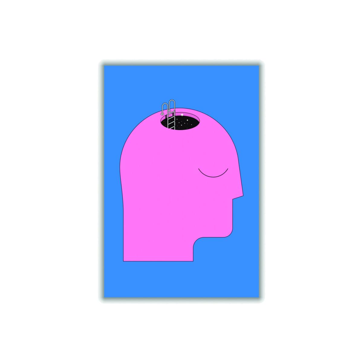 Pink / Purple Keep An Open Mind A3 297 X 420Mm Stanley Print House – image 1