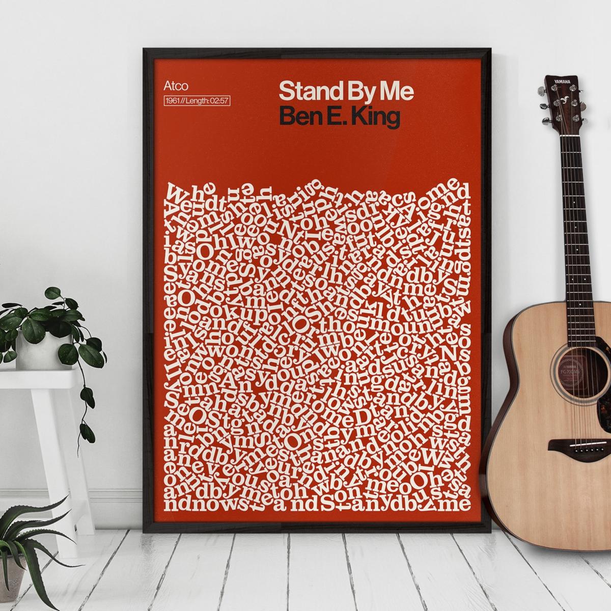 Stand By Me - Ben E King - Song Lyric Print A0 841 X 1189Mm Reign & Hail – image 3
