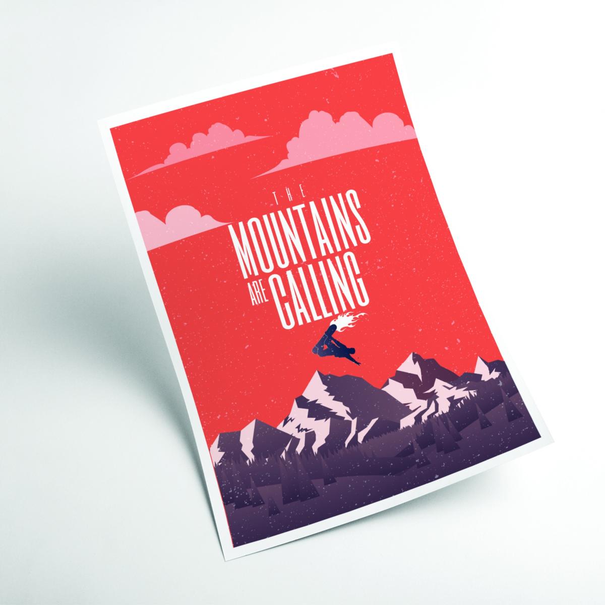 Red The Mountains Are Calling A3 297 X 420Mm Stanley Print House – image 2