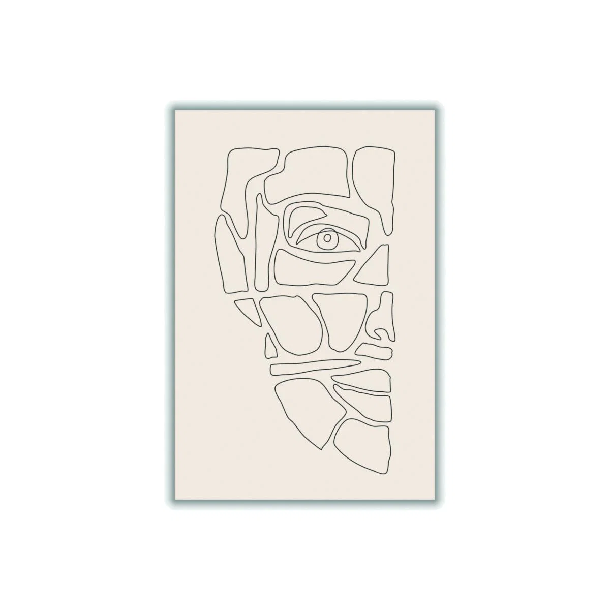 Black Abstract Face Lines #3 Large Stanley Print House – image 1