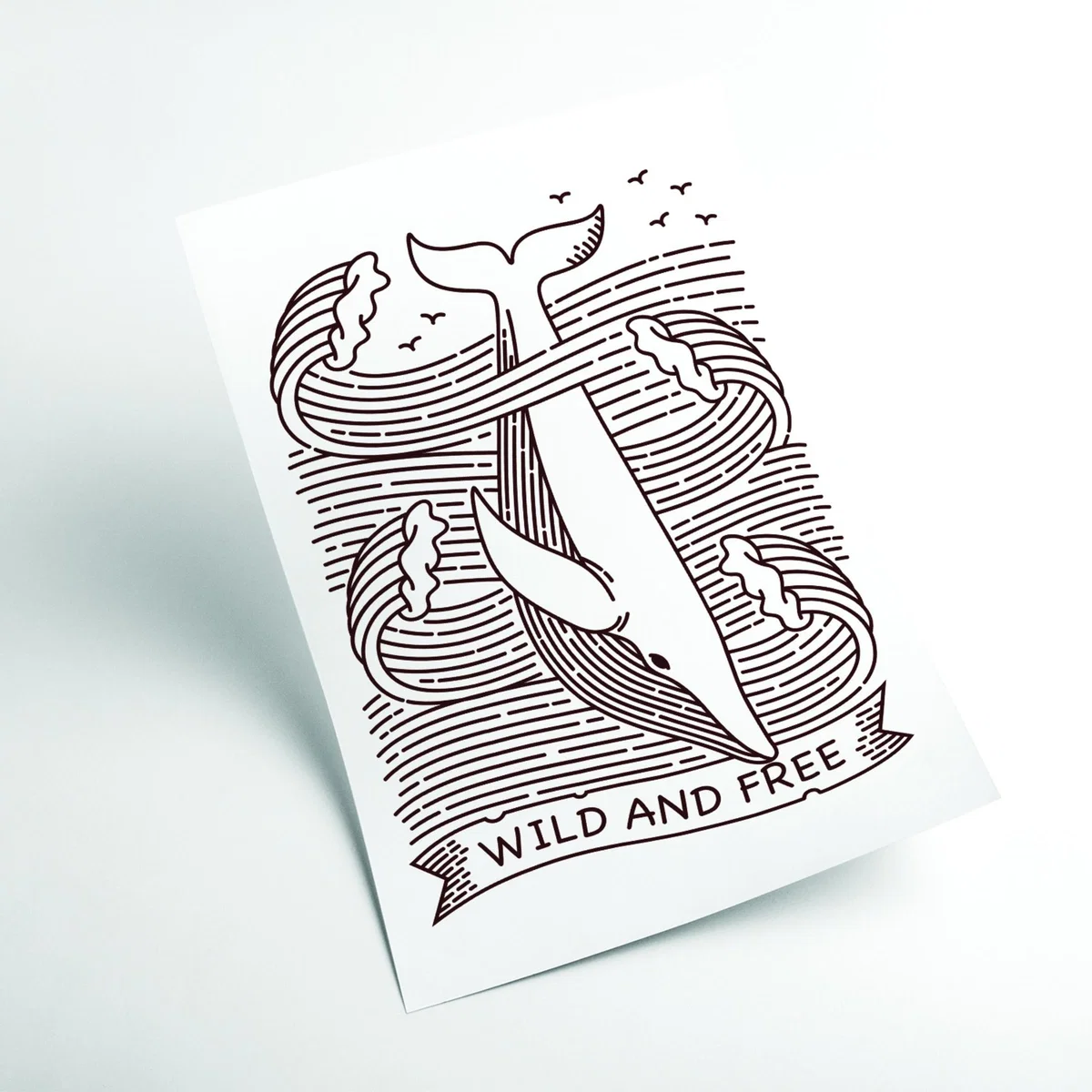 Brown Wild And Free Whale A2 420 X 594Mm Stanley Print House – image 2