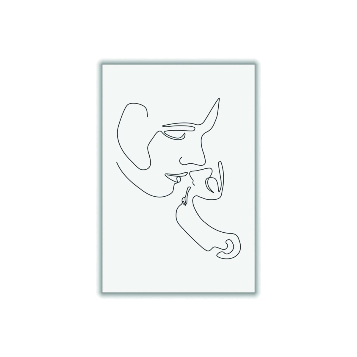 Black One Line Kiss Medium Stanley Print House – image 1