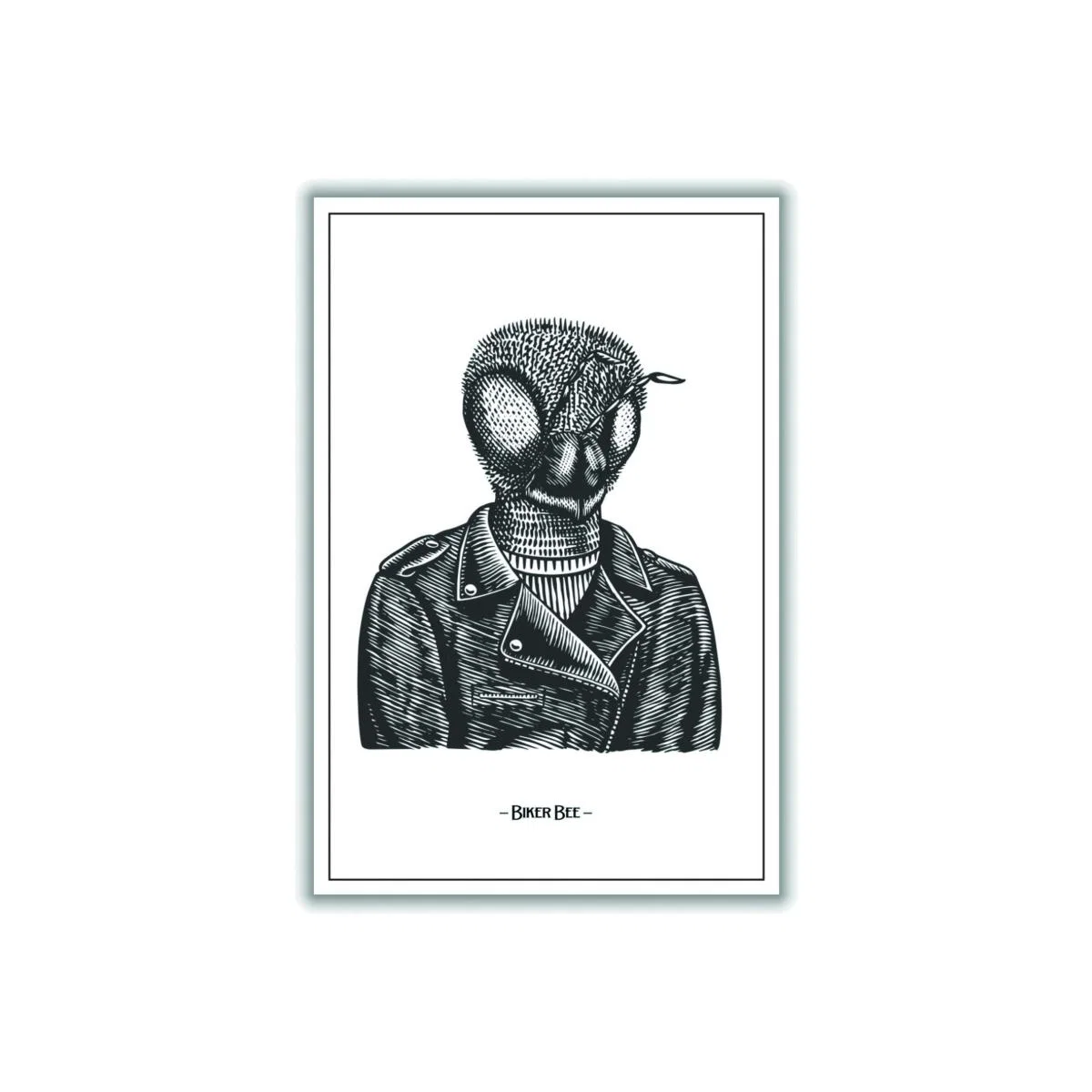 Grey The Biker Bee A2 420 X 594Mm Stanley Print House – image 1