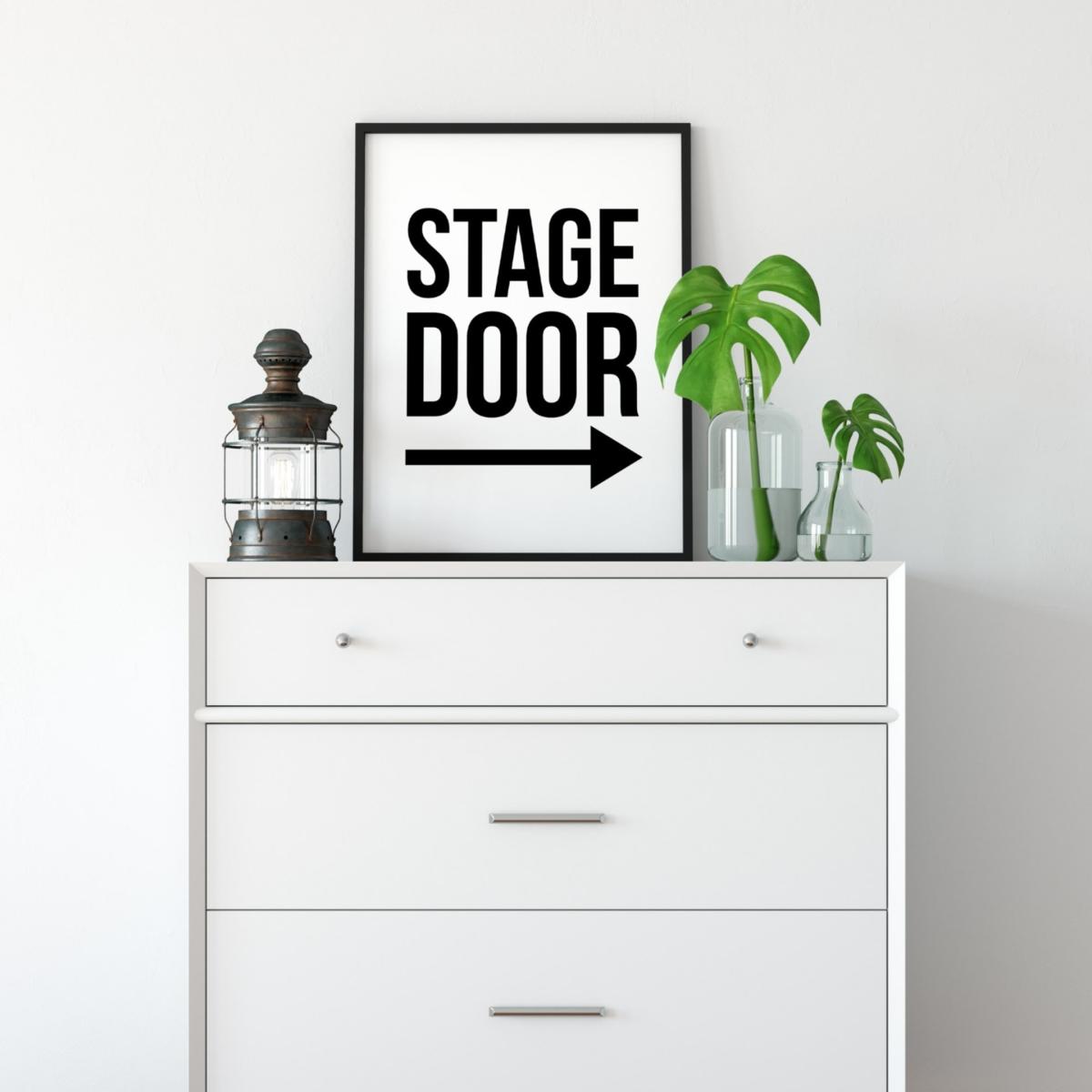 Black Stage Door - Arrow Right A3 297 X 420Mm The Native State – image 2