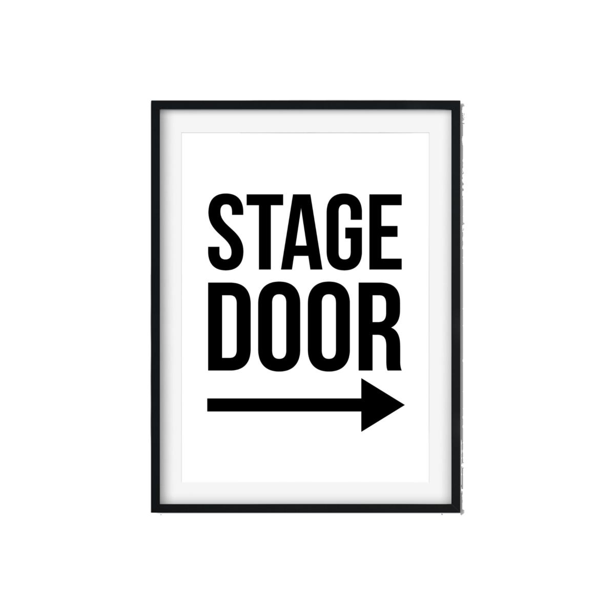 Black Stage Door - Arrow Right A3 297 X 420Mm The Native State – image 1
