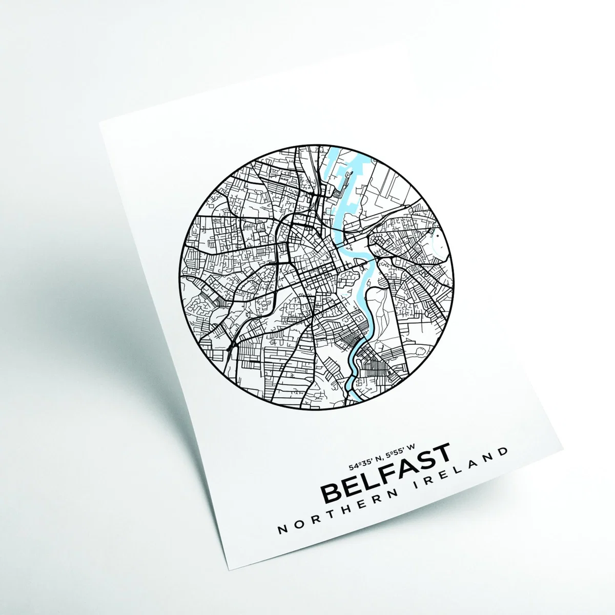 Blue Map Of Belfast Small Stanley Print House – image 2