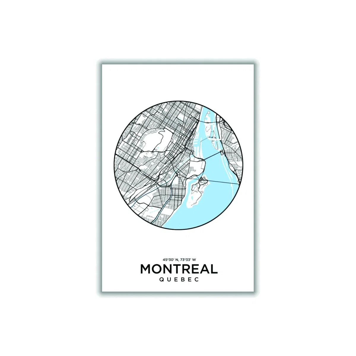 Blue Map Of Montreal Large Stanley Print House – image 1