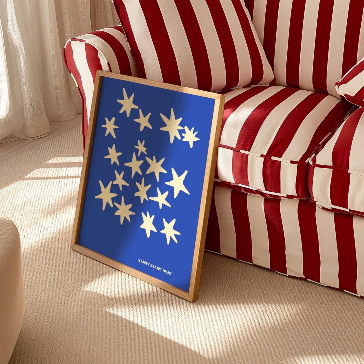 Blue Starry Starry Night Retro Music Giclée Art Print A3 | A4 | 210 X 297Mm | Fanclub – image 3