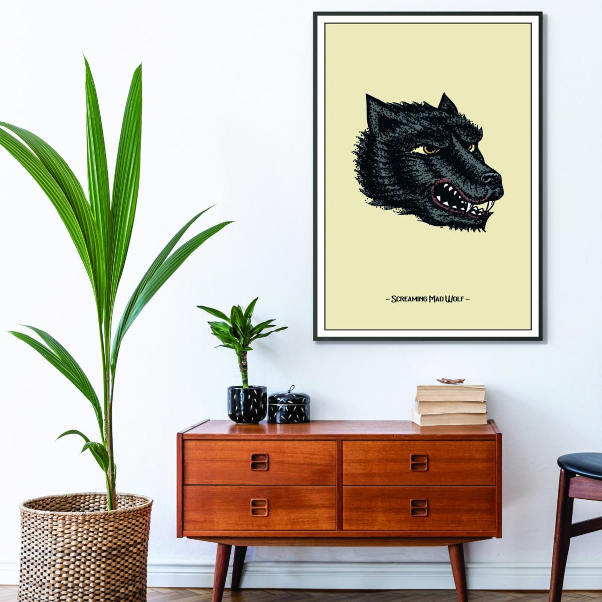 Black Screaming Mad Wolf Extra Large Stanley Print House – image 3