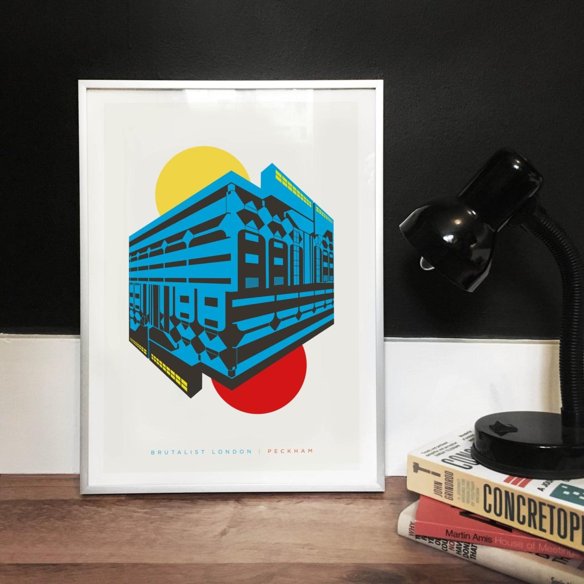 Brutalist Peckham Art Print Brutalist London Architecture Prints A3 297 X 420Mm Eye for London Prints – image 2