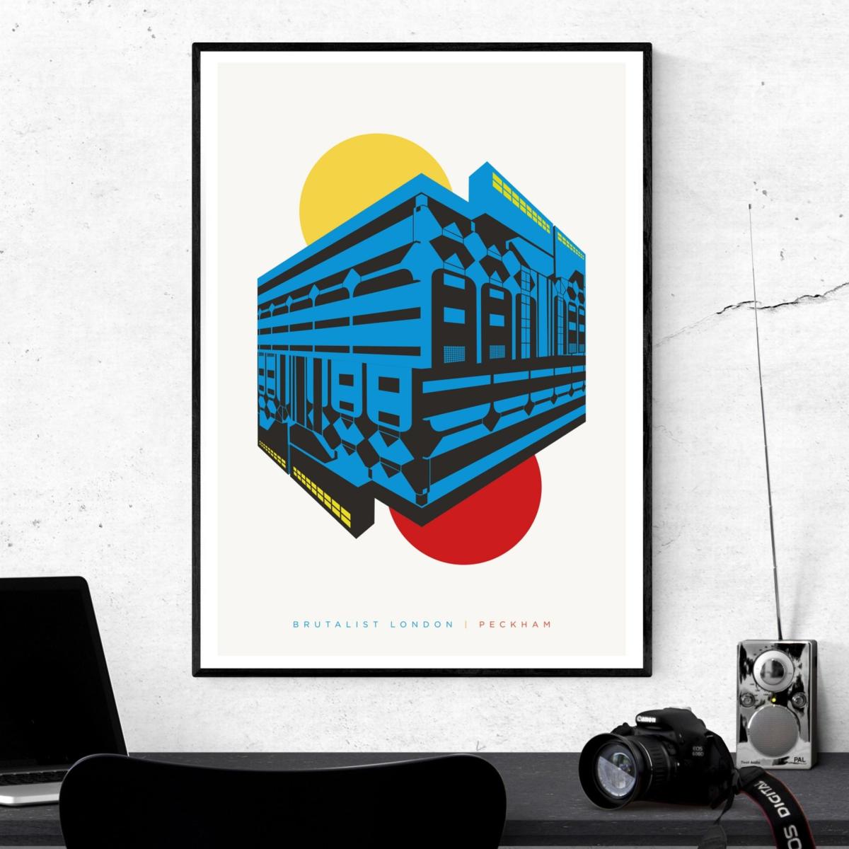 Brutalist Peckham Art Print Brutalist London Architecture Prints A3 297 X 420Mm Eye for London Prints – image 3