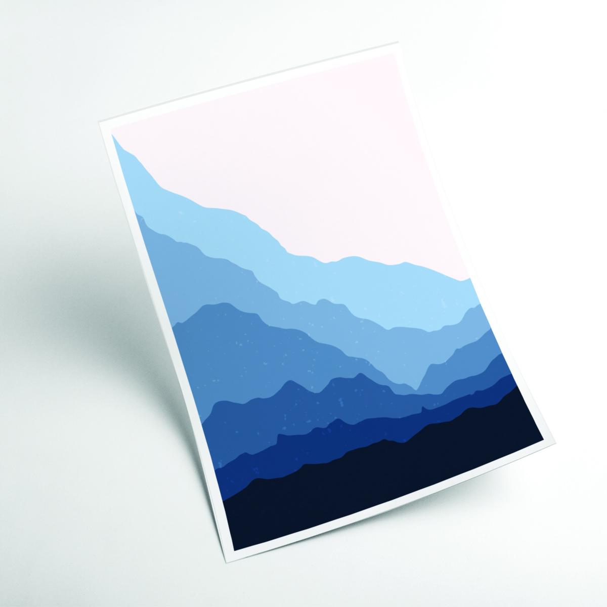 Blue Abstract Mountains A1 594 X 841Mm Stanley Print House – image 2