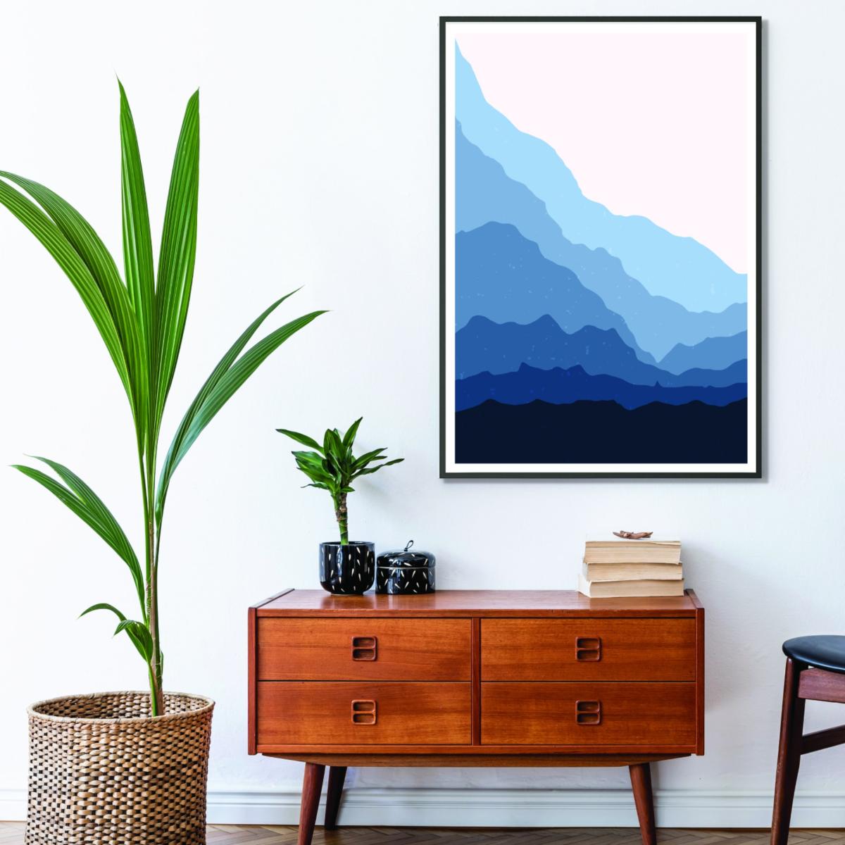 Blue Abstract Mountains A1 594 X 841Mm Stanley Print House – image 3