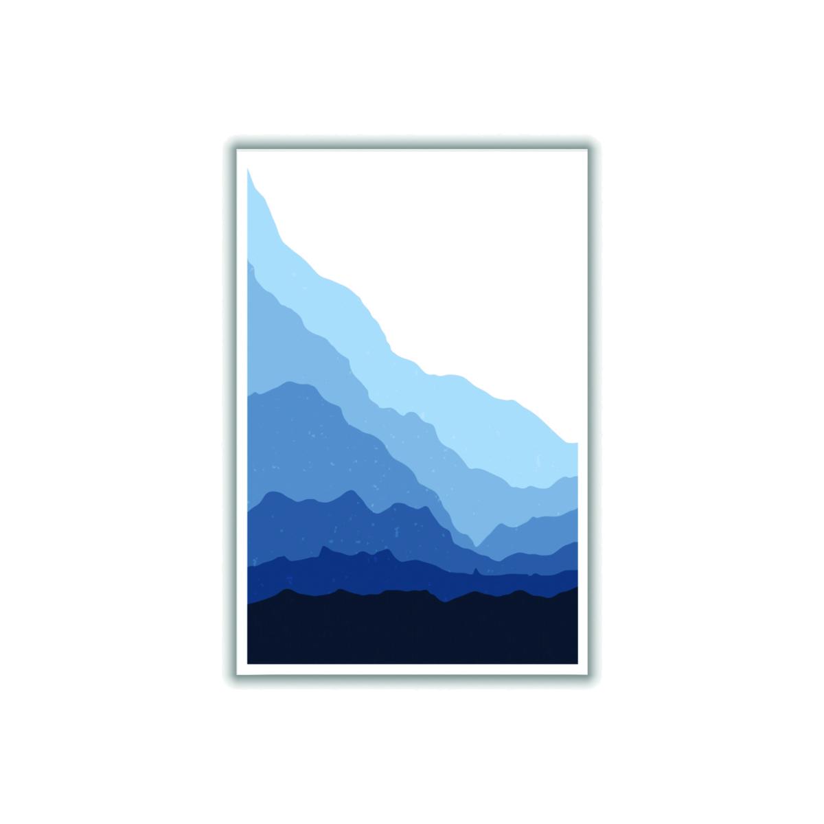 Blue Abstract Mountains A1 594 X 841Mm Stanley Print House – image 1