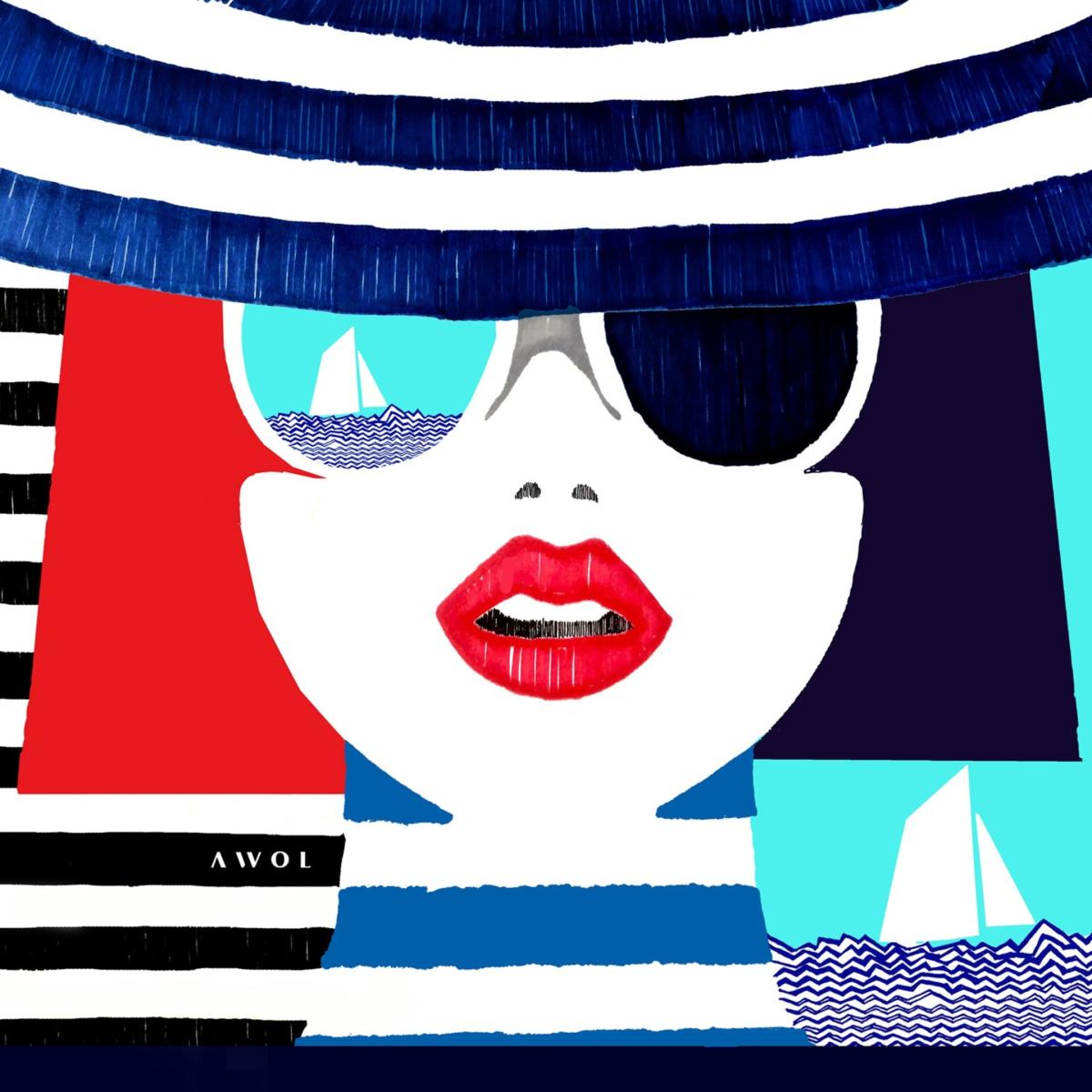 Blue / White / Red Portrait On The French Riviera: Slow Living In Style Art Print Awol – image 3