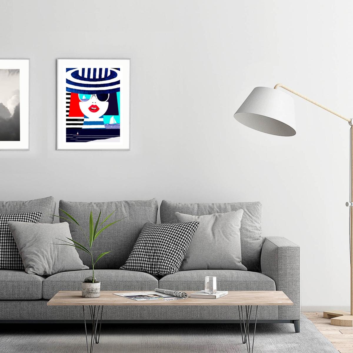 Blue / White / Red Portrait On The French Riviera: Slow Living In Style Art Print Awol – image 6