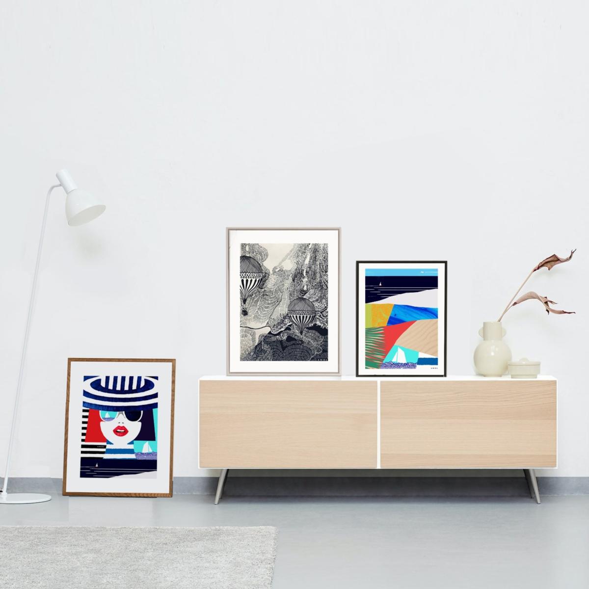 Blue / White / Red Portrait On The French Riviera: Slow Living In Style Art Print Awol – image 8