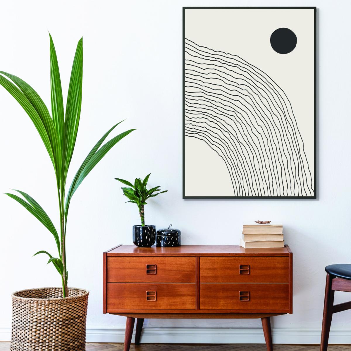 Black Boho Lines Series #5 A2 420 X 594Mm Stanley Print House – image 3