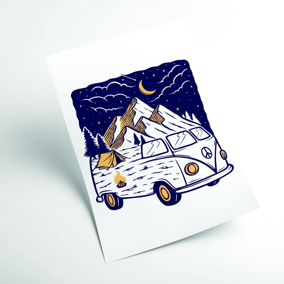 Yellow / Orange Camping Is Fun A2 420 X 594Mm Stanley Print House – image 2