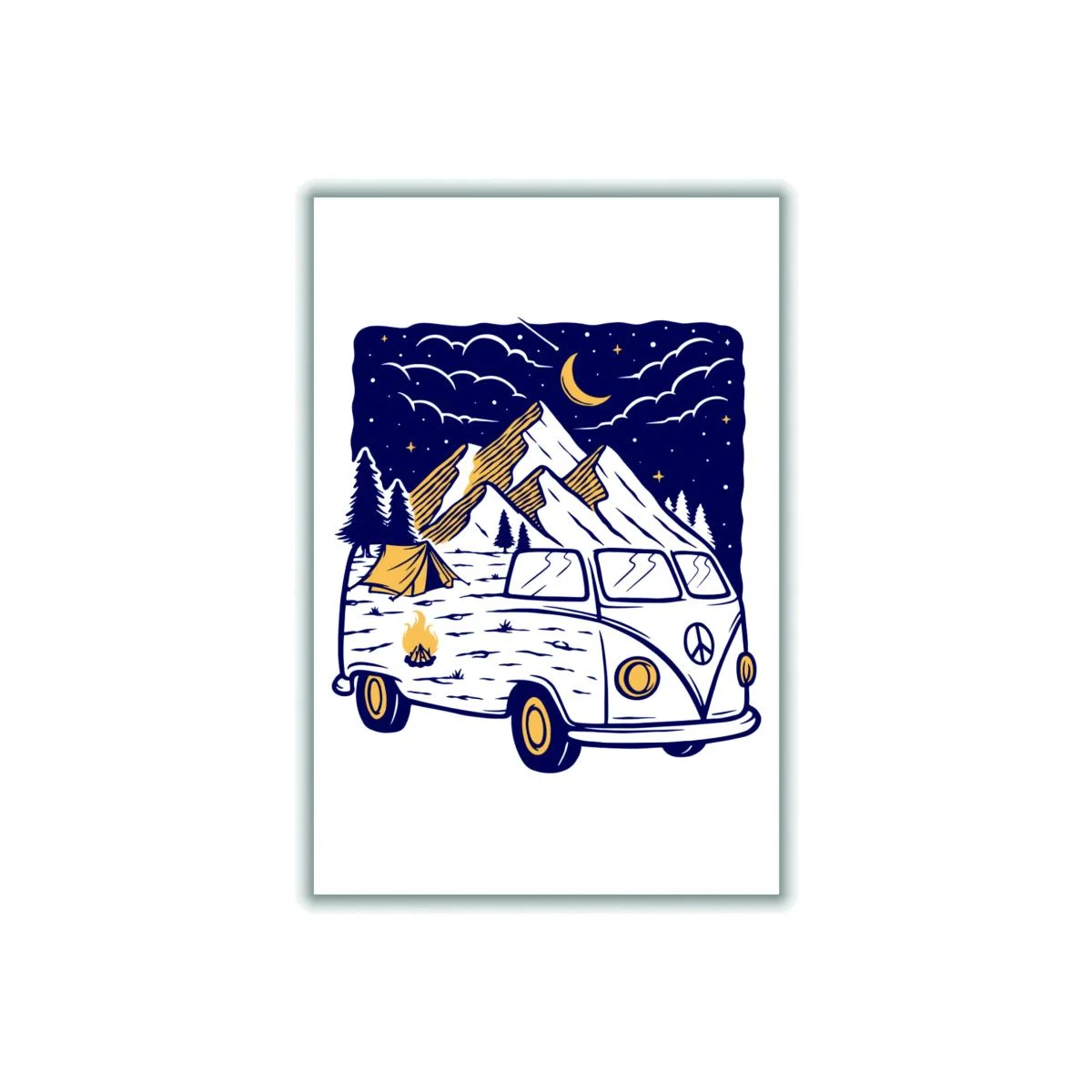 Yellow / Orange Camping Is Fun A2 420 X 594Mm Stanley Print House – image 1
