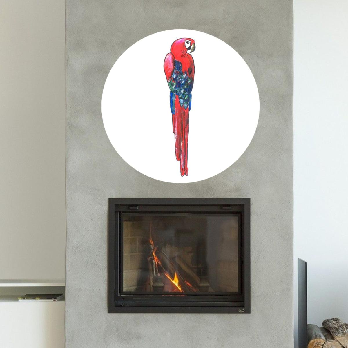 Circle Wall Sticker Parrot Red Catchii – image 2