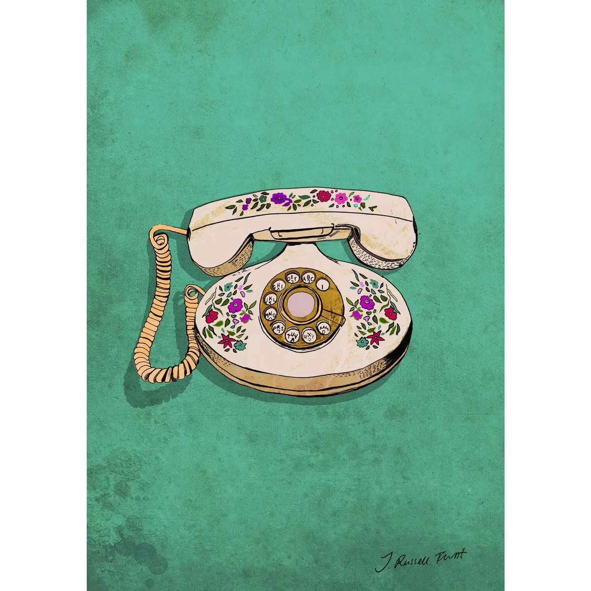 Signed Print / "Boujie Telephone" A3 297 X 420Mm Jessica Russell Flint – image 2