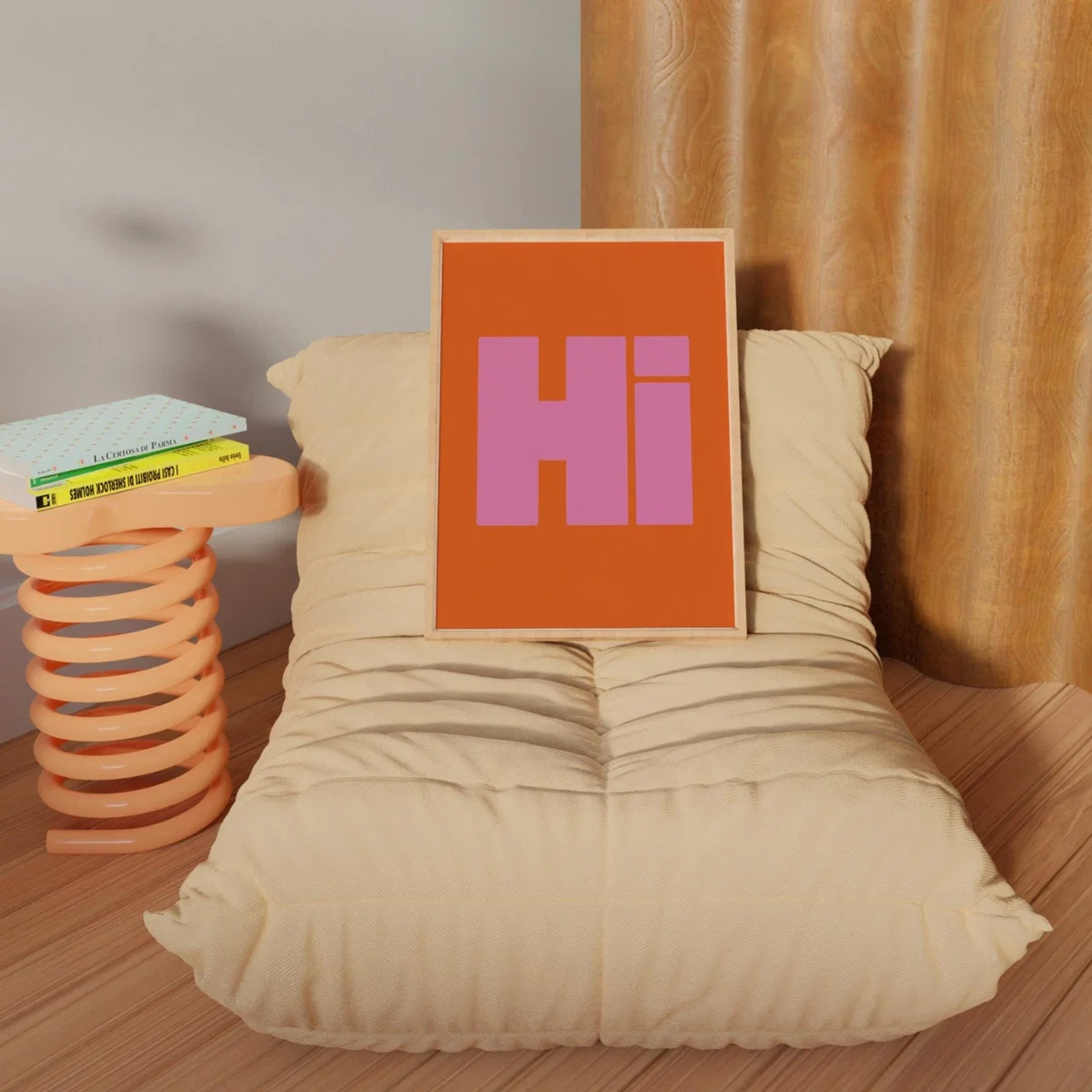 Yellow / Orange Hi Orange A3 Text Print Sofe Store – image 2