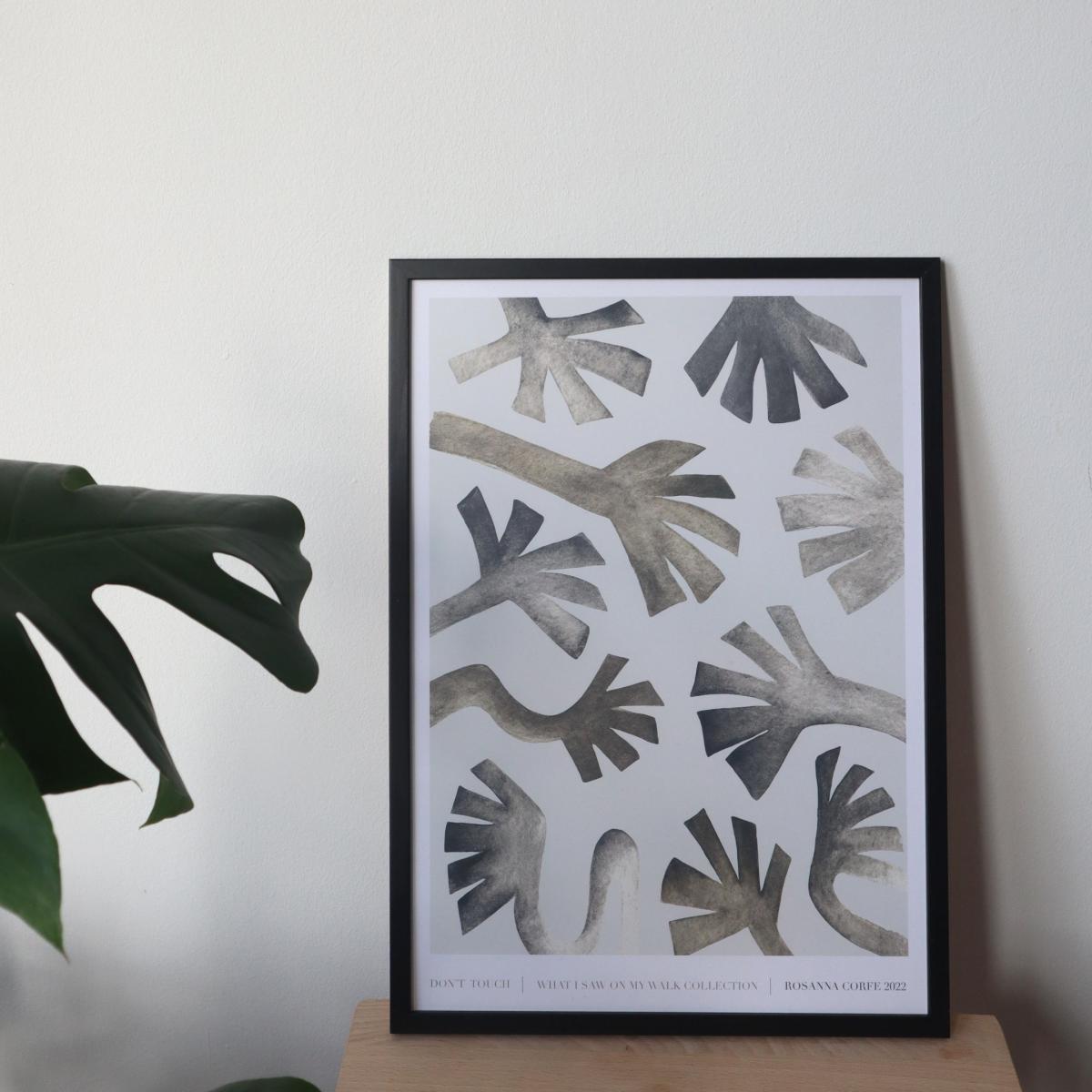 Brown / Neutrals / White A3 - Don't Touch - Abstract Hands Print One Size Rosanna Corfe – image 2