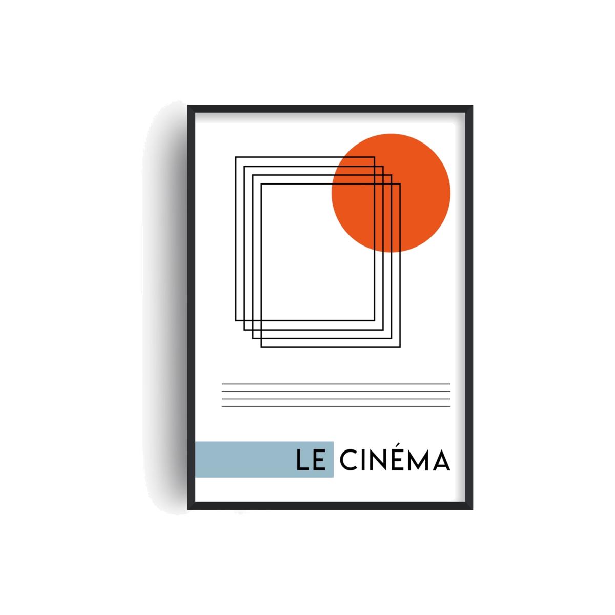 White / Black / Blue Le Cinèma French Abstract Giclée Art Print A3 A3 297 X 420Mm Fanclub – image 1