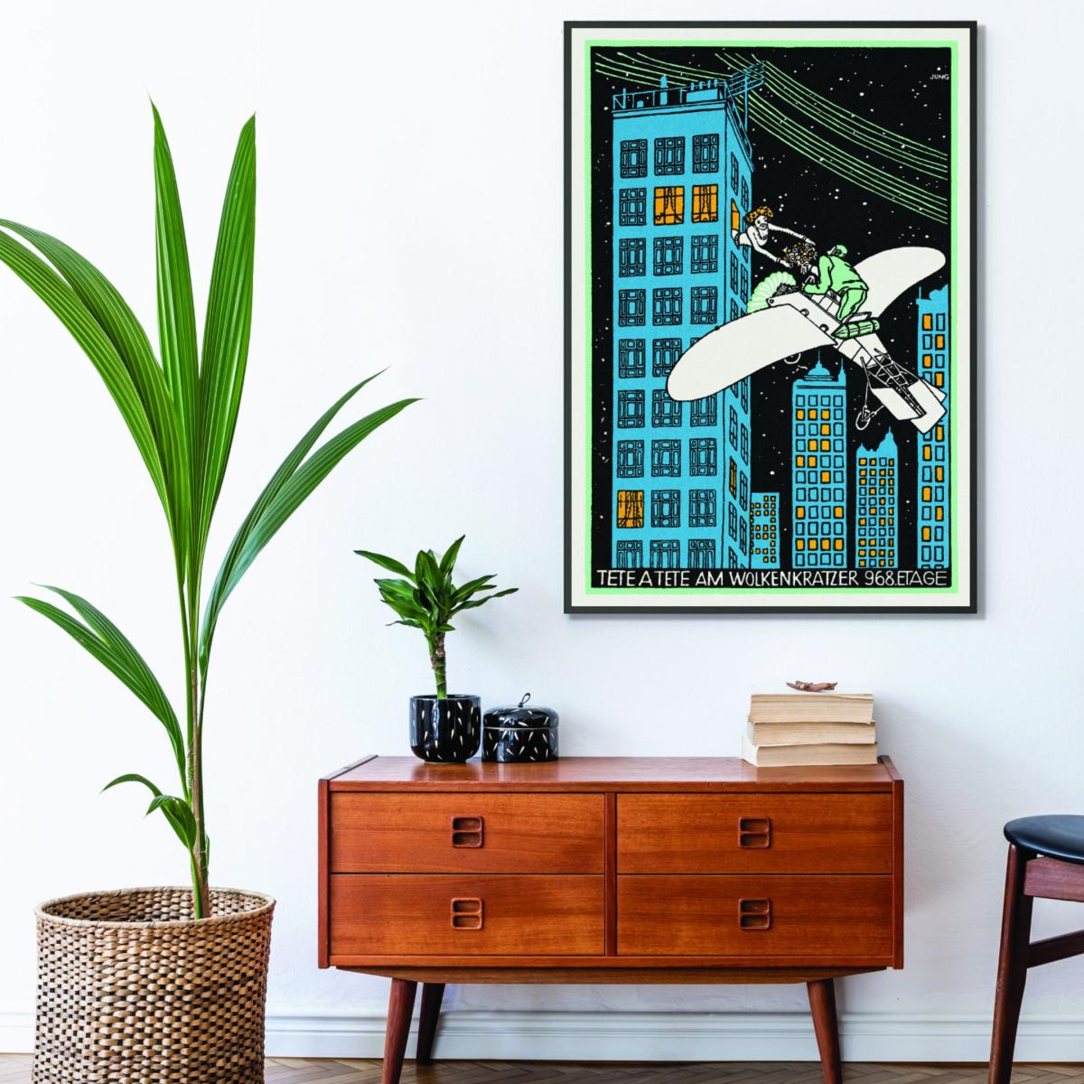 Blue Tête Á Tête On The 968Th Floor Of A Skyscraper A3 297 X 420Mm Stanley Print House – image 3