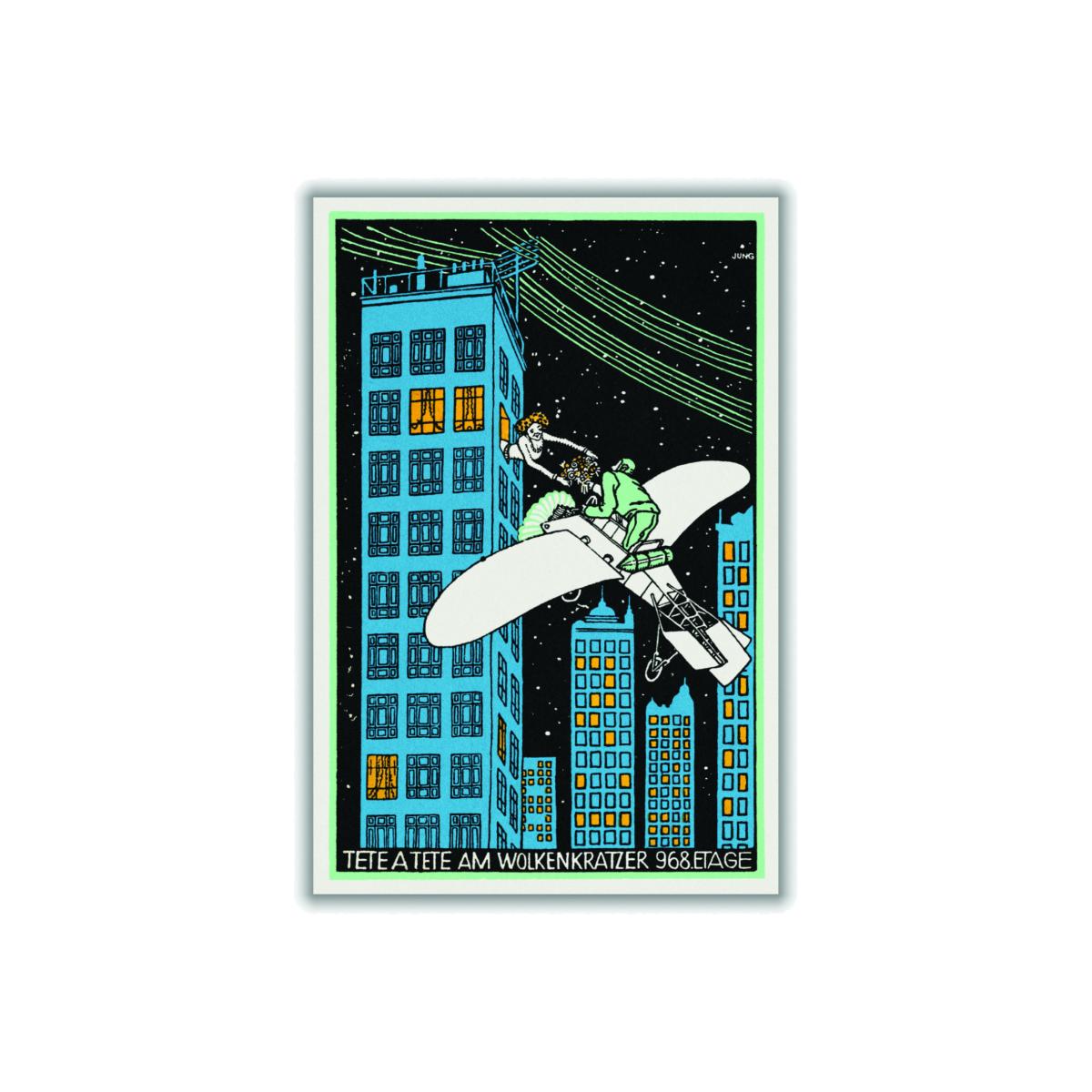 Blue Tête Á Tête On The 968Th Floor Of A Skyscraper A3 297 X 420Mm Stanley Print House – image 1