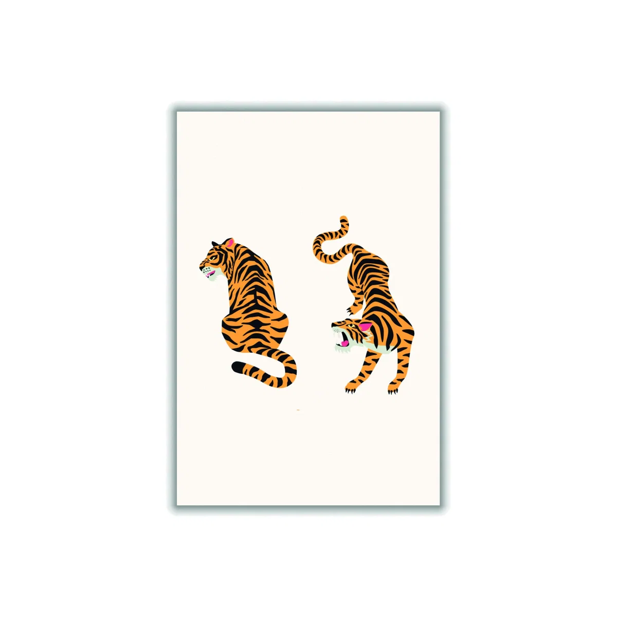 Yellow / Orange The Two Tigers A3 297 X 420Mm Stanley Print House – image 1