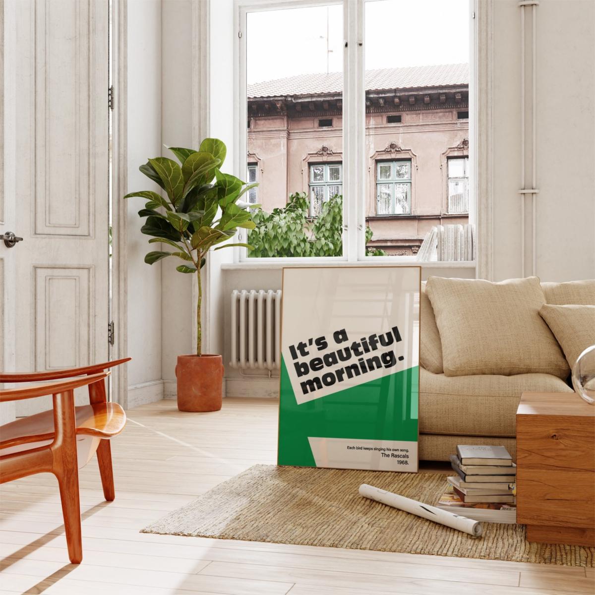 Green / Black Beautiful Morning Green And Black Graphic Giclée Art Print A3 A3 297 X 420Mm Fanclub – image 2