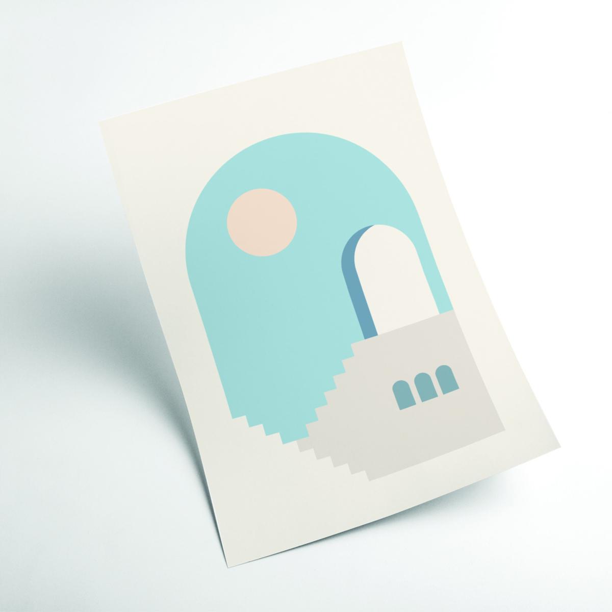 Blue Minimal Architecture #1 Extra Large Stanley Print House – image 2