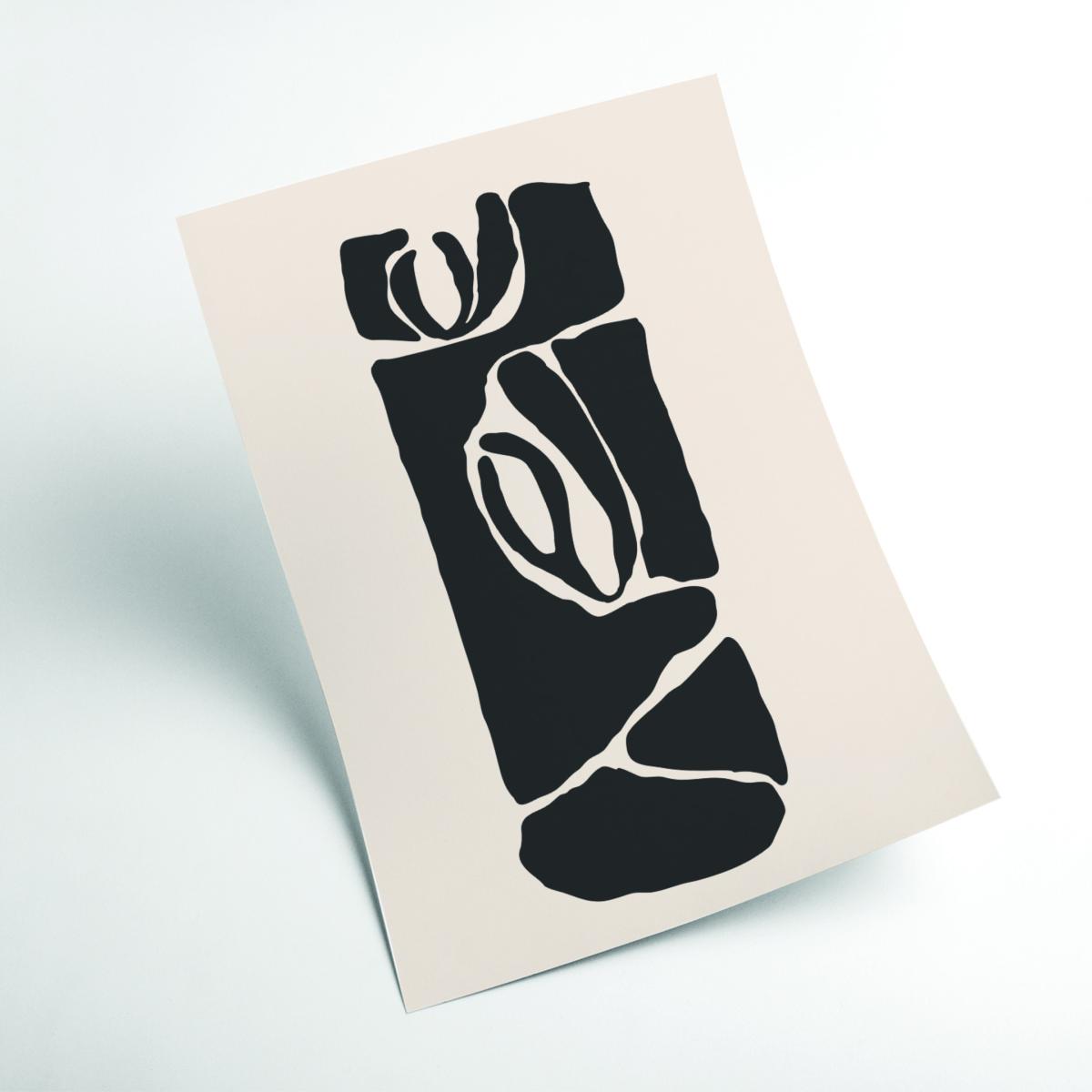 Black Abstract Face Series #5 A4 210 X 297Mm Stanley Print House – image 2