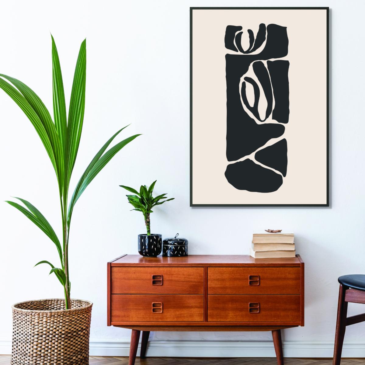 Black Abstract Face Series #5 A4 210 X 297Mm Stanley Print House – image 3